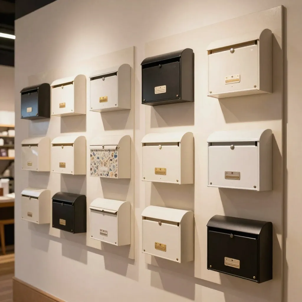 Geometric modern design mailbox cover with bold lines