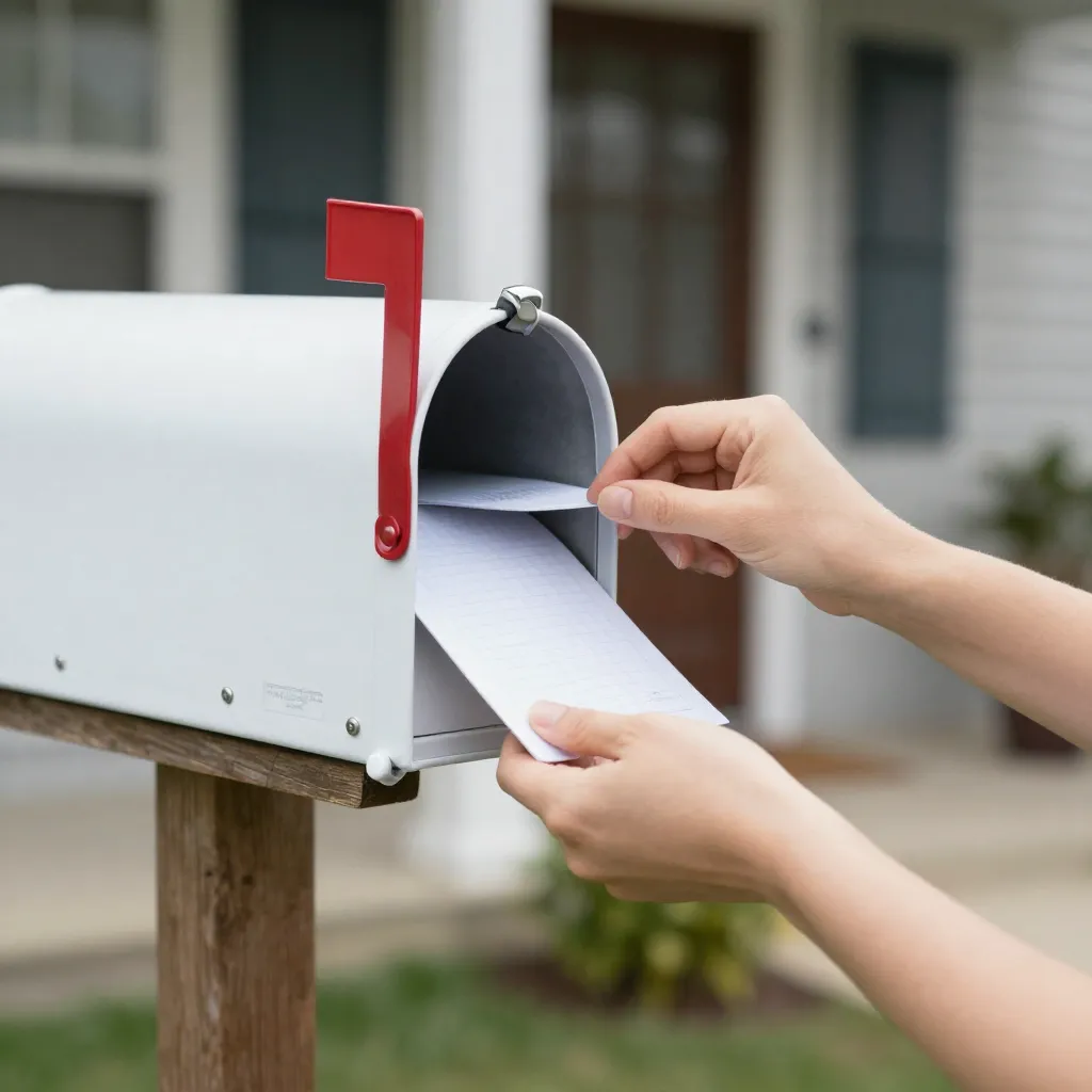 Traditional home with floral mailbox design