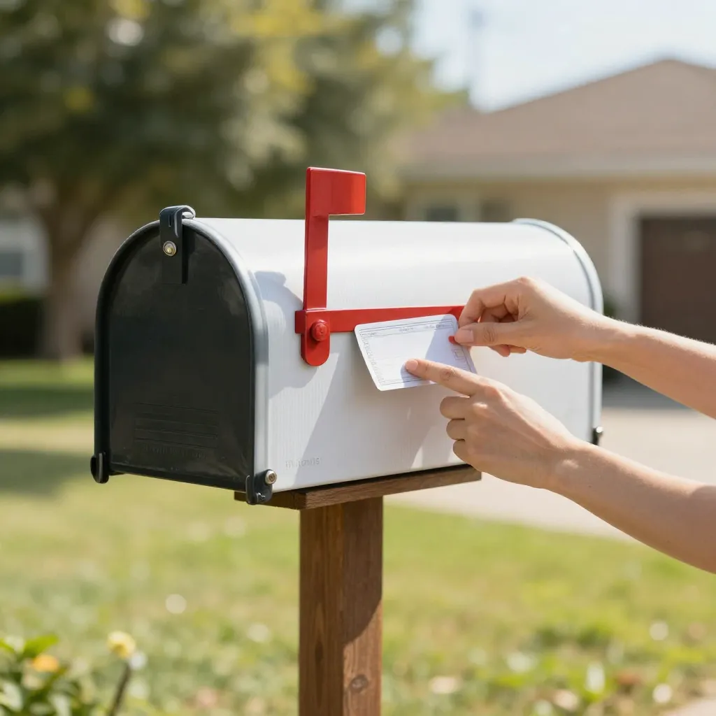 Rustic home with seasonal mailbox wrap