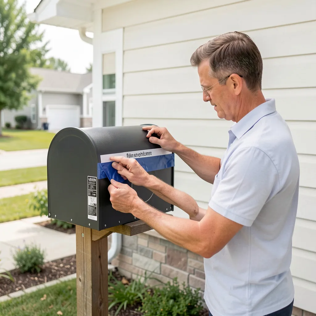Coastal home with beach-themed mailbox wrap