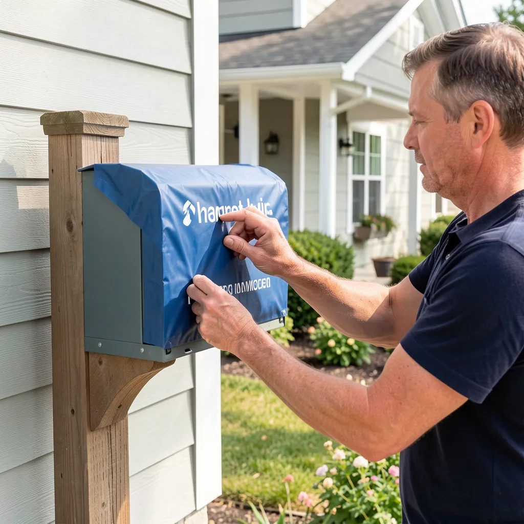 Urban home with geometric mailbox design