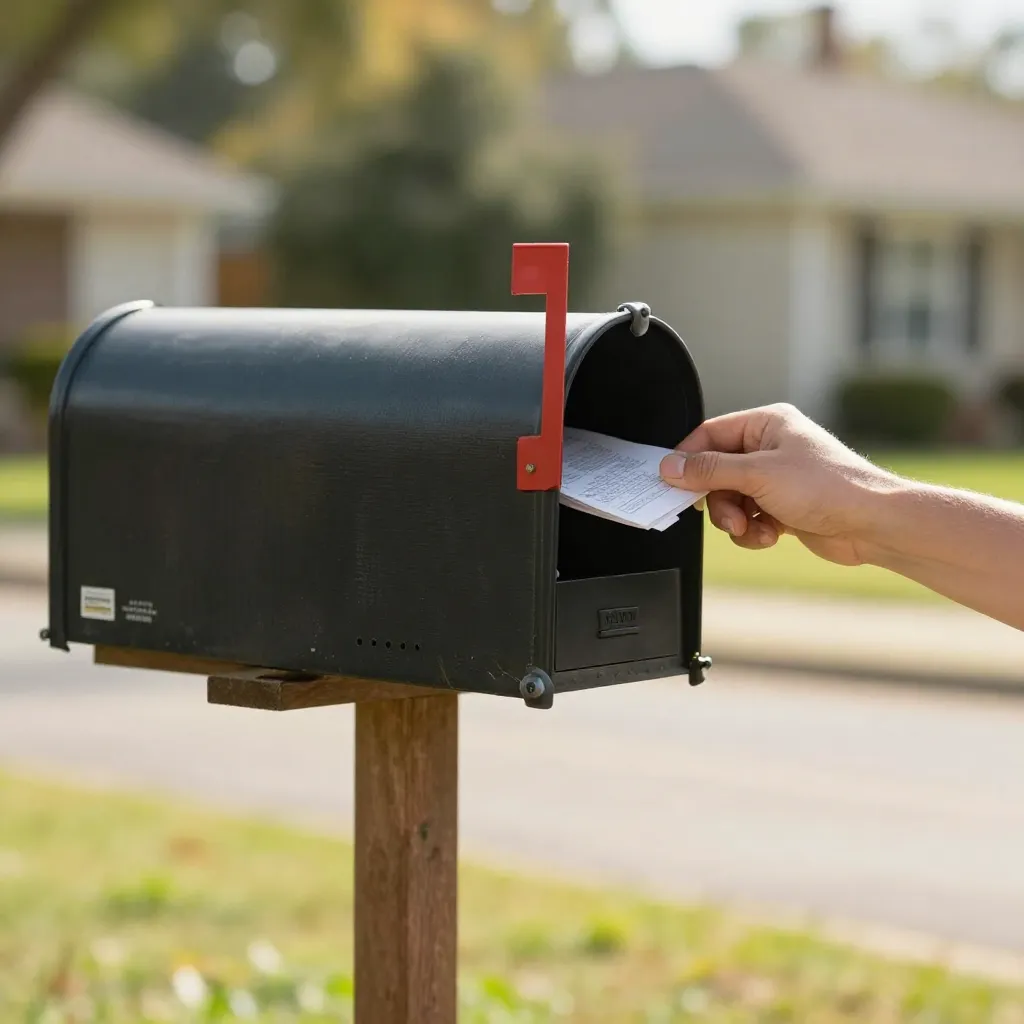 Minimalist home with clean mailbox design