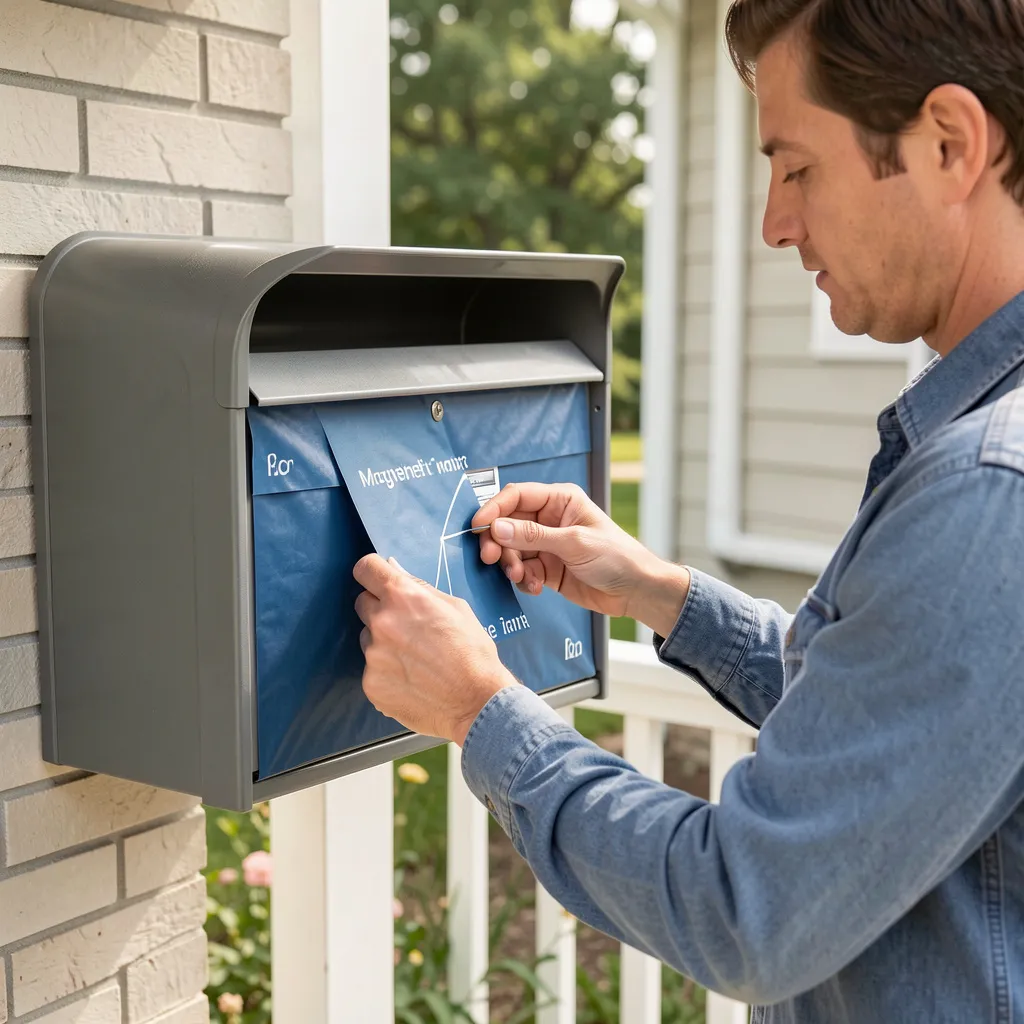 Ranch style home with western themed mailbox cover