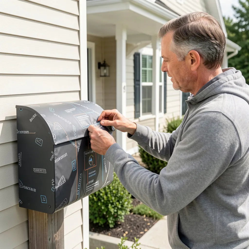 Mid-century modern home with retro mailbox cover