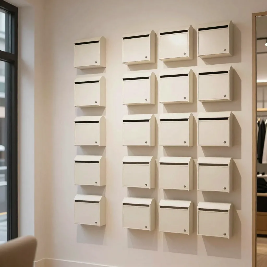 Suburban neighborhood with coordinated mailbox wraps